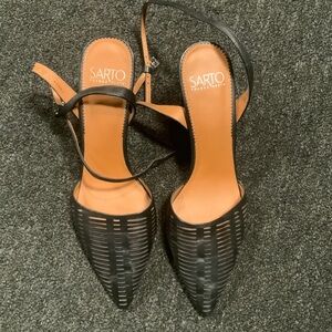 SARTO By Franco Sarto Black Strappy Heels